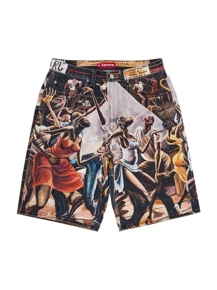 Шорты Supreme x Ernie Barnes Baggy Denim Short, Dance — изображение 1 из 3, мульти