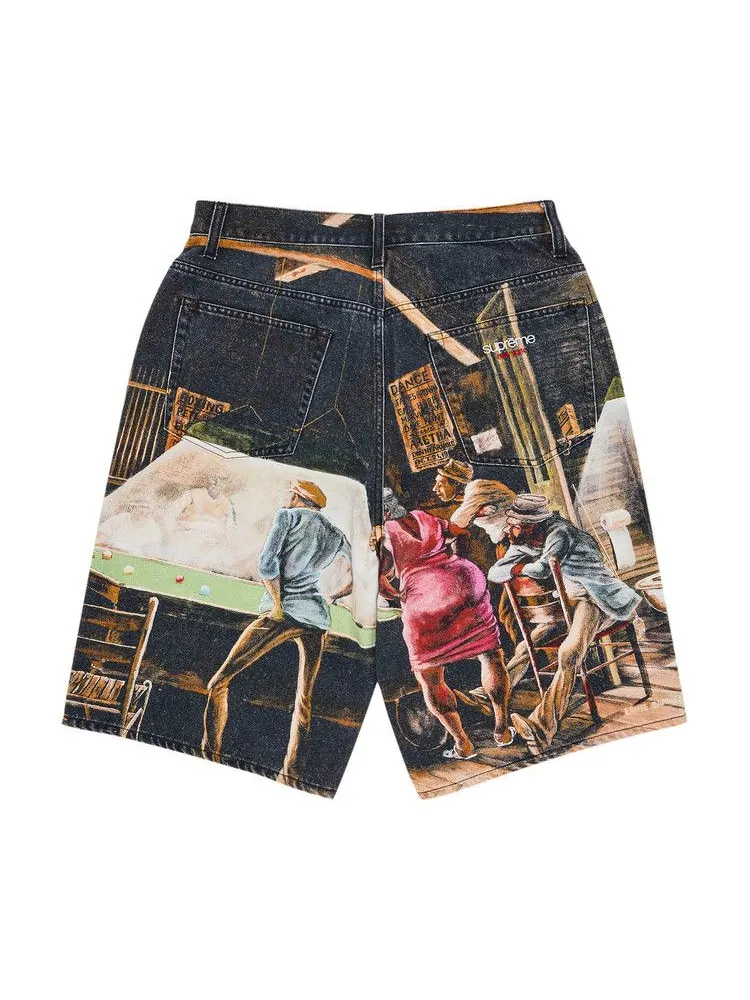 Шорты Supreme x Ernie Barnes Baggy Denim Short, Pool Hall — изображение 2 из 3, мульти