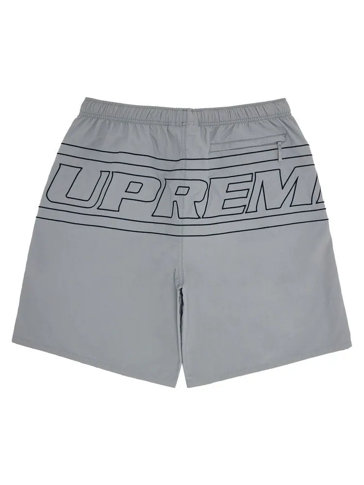Шорты Supreme Big Logo Nylon Short 'Grey' — изображение 2 из 3, серый