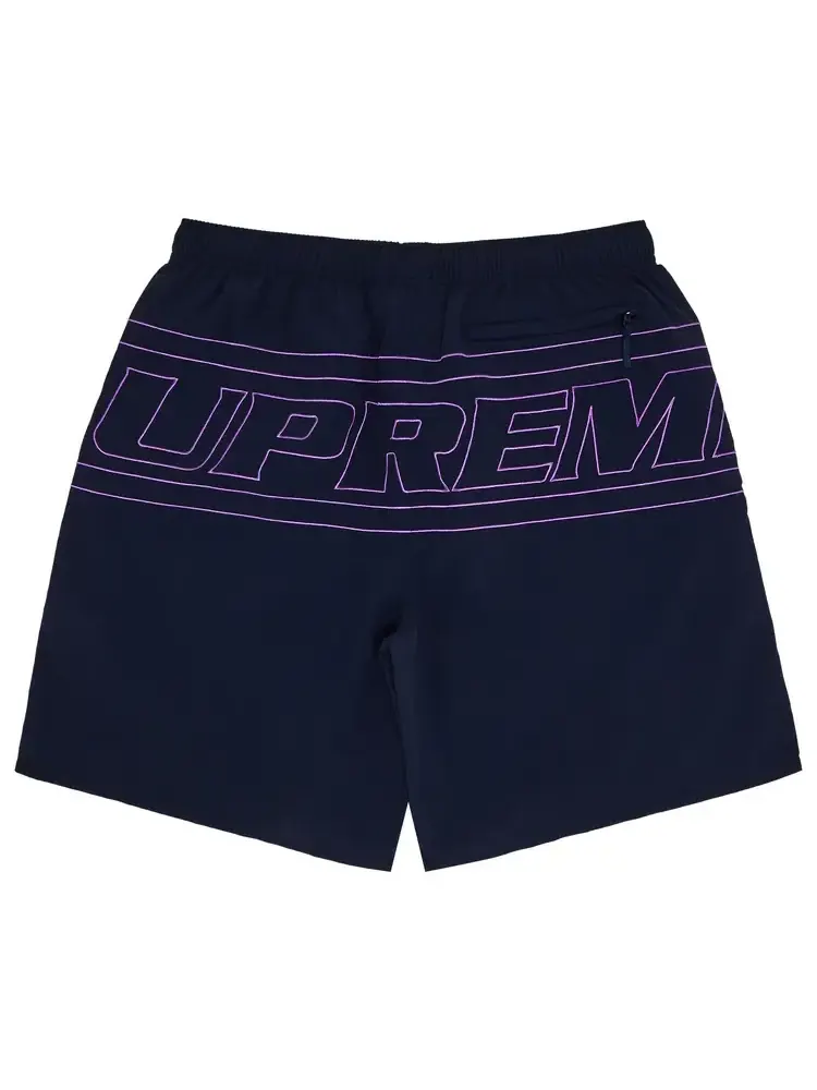 Нейлоновые шорты Supreme с большим логотипом — изображение 2 из 3, синий
