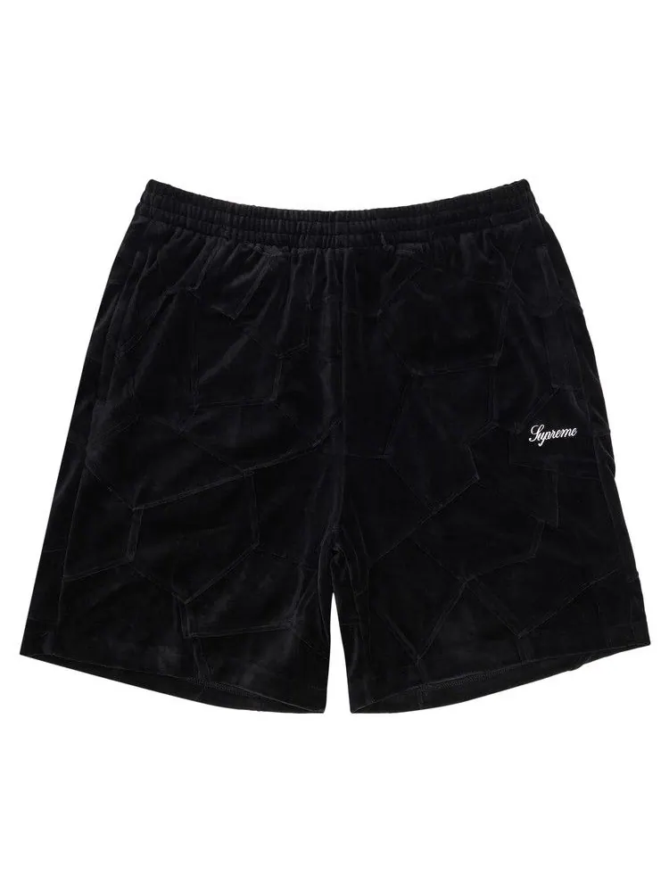 Шорты Supreme Patchwork Velour Short — изображение 1 из 3, черный