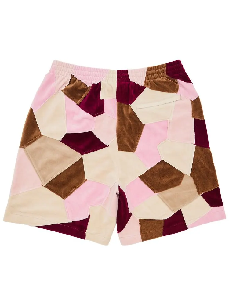Шорты Supreme Patchwork Velour Short — изображение 2 из 3, бежевый