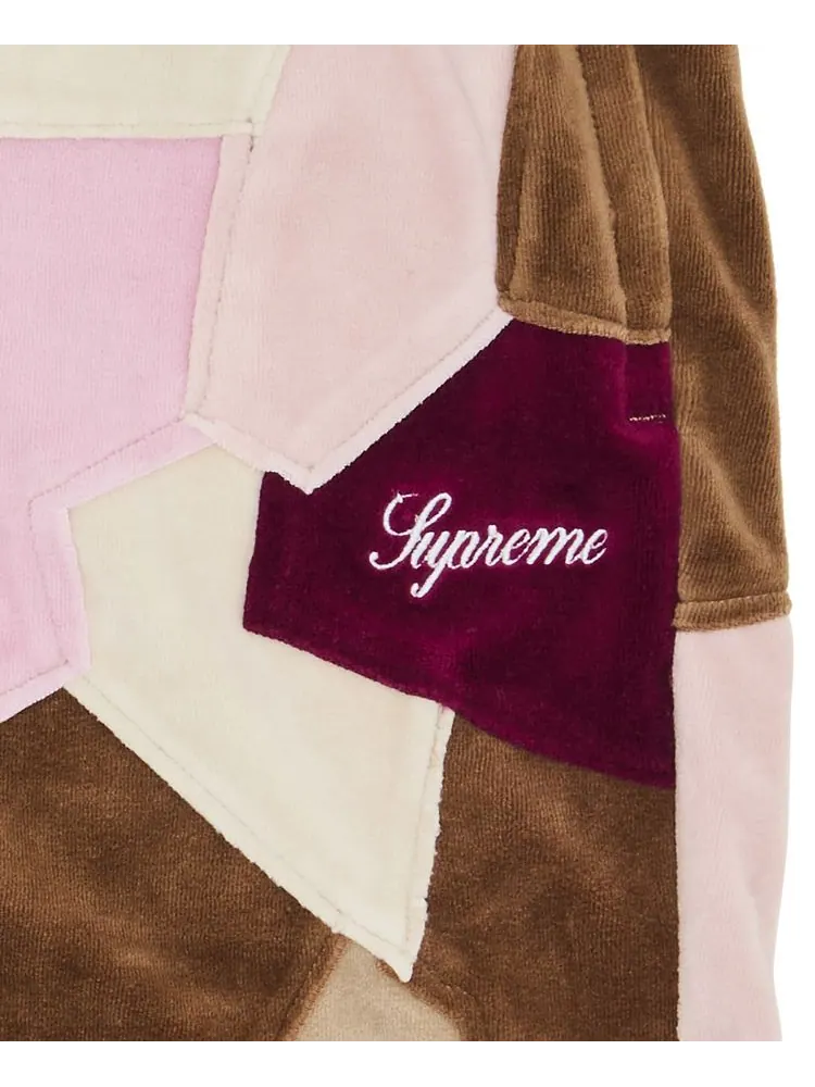 Шорты Supreme Patchwork Velour Short — изображение 3 из 3, бежевый