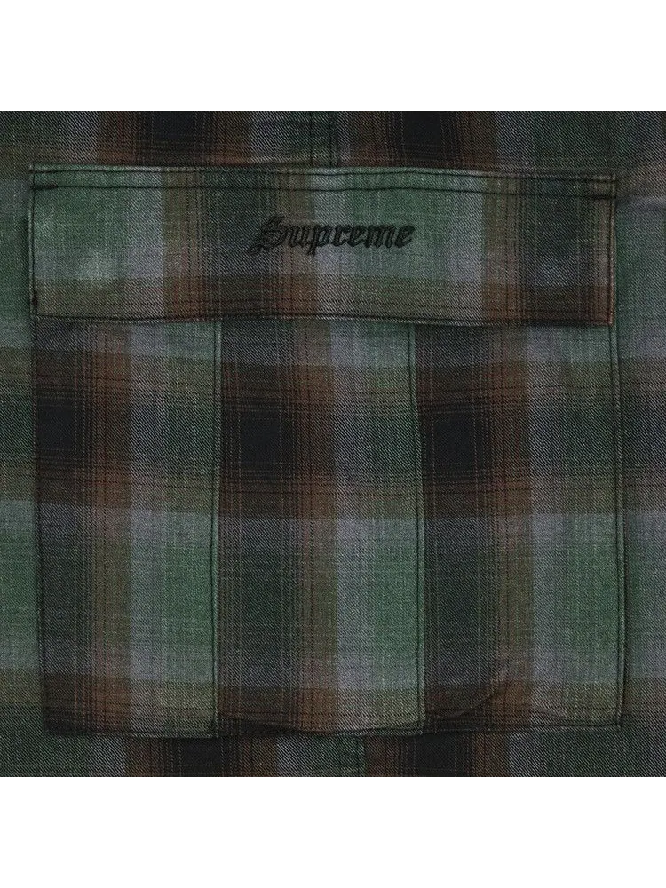 Шорты Supreme Shadow Plaid Cargo Short — изображение 3 из 3, зеленый
