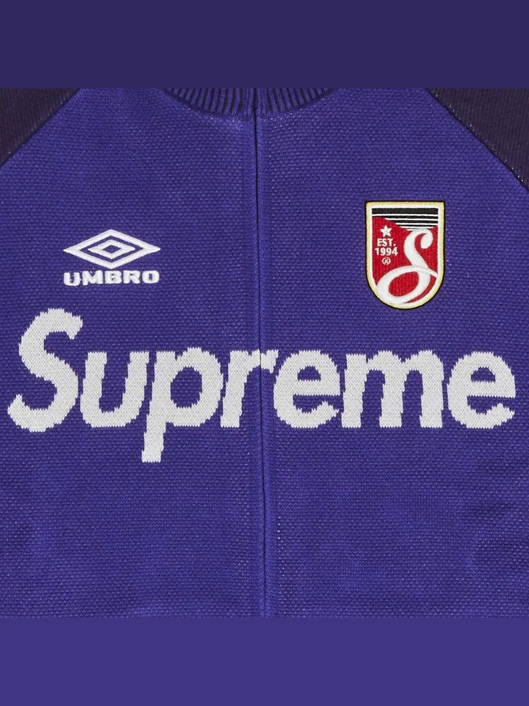 Свитер Supreme x Umbro Zip Up Sweater — изображение 3 из 3, фиолетовый