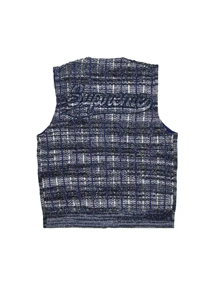 Жилет-свитер Supreme с крапчатым рисунком на молнии — изображение 2 из 3, синий