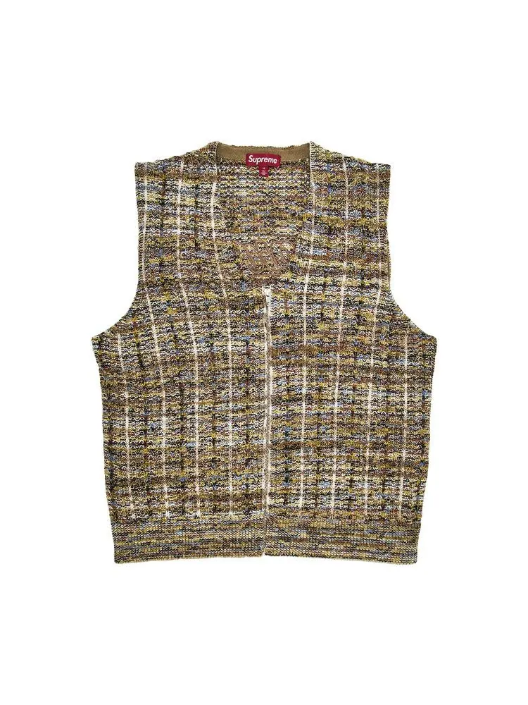 Свитер Supreme Speckled Zip Up Sweater Vest — изображение 1 из 3, бежевый
