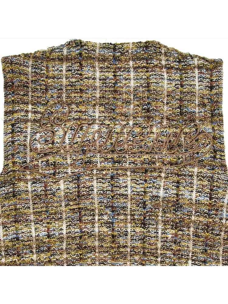Свитер Supreme Speckled Zip Up Sweater Vest — изображение 3 из 3, бежевый