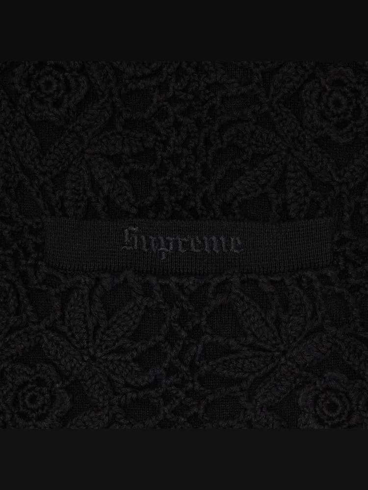 Кардиган Supreme Crochet Zip Up Cardigan 'Black' — изображение 3 из 3, черный