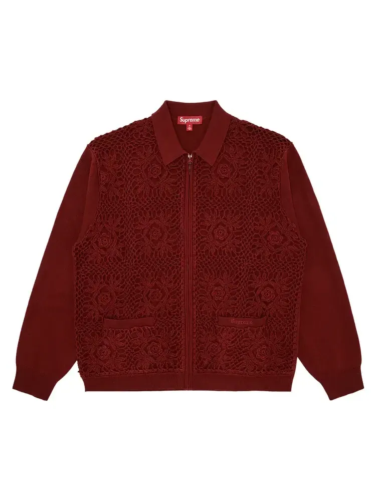 Вязаный кардиган на молнии Supreme — изображение 1 из 3, красный