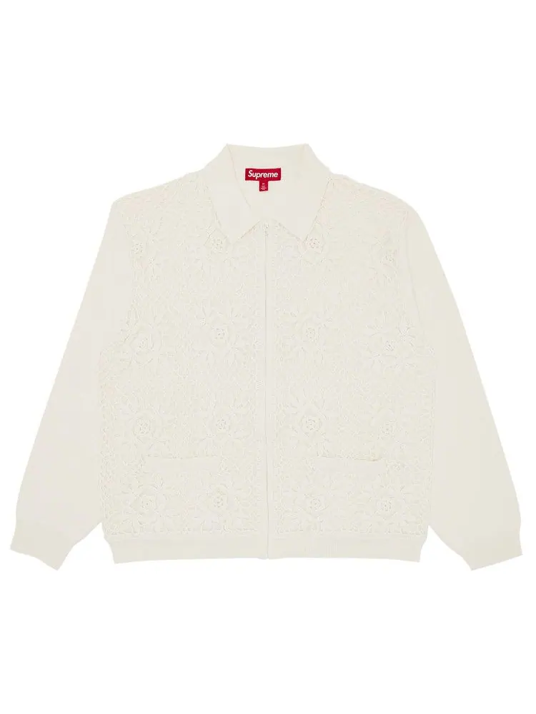 Кардиган Supreme Crochet Zip Up Cardigan — изображение 1 из 3, белый