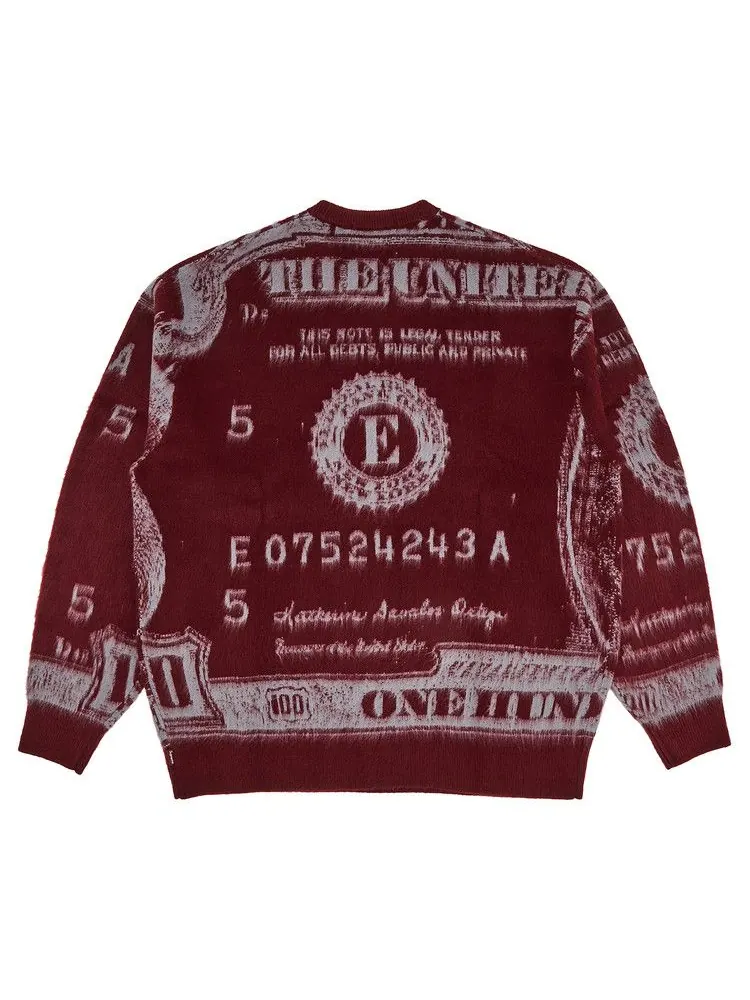 Свитер Supreme Money Sweater — изображение 2 из 3, бордовый