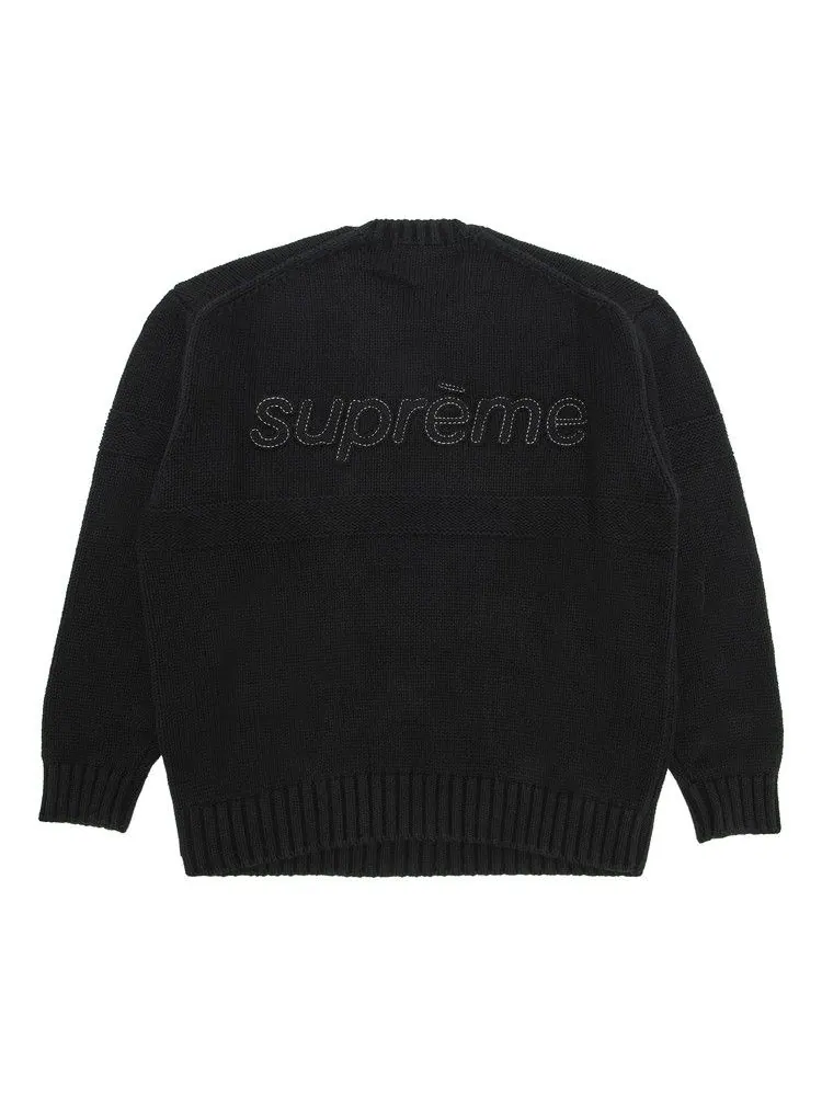 Свитер Supreme Tonal Appliqué Sweater 'Black' — изображение 2 из 3, черный