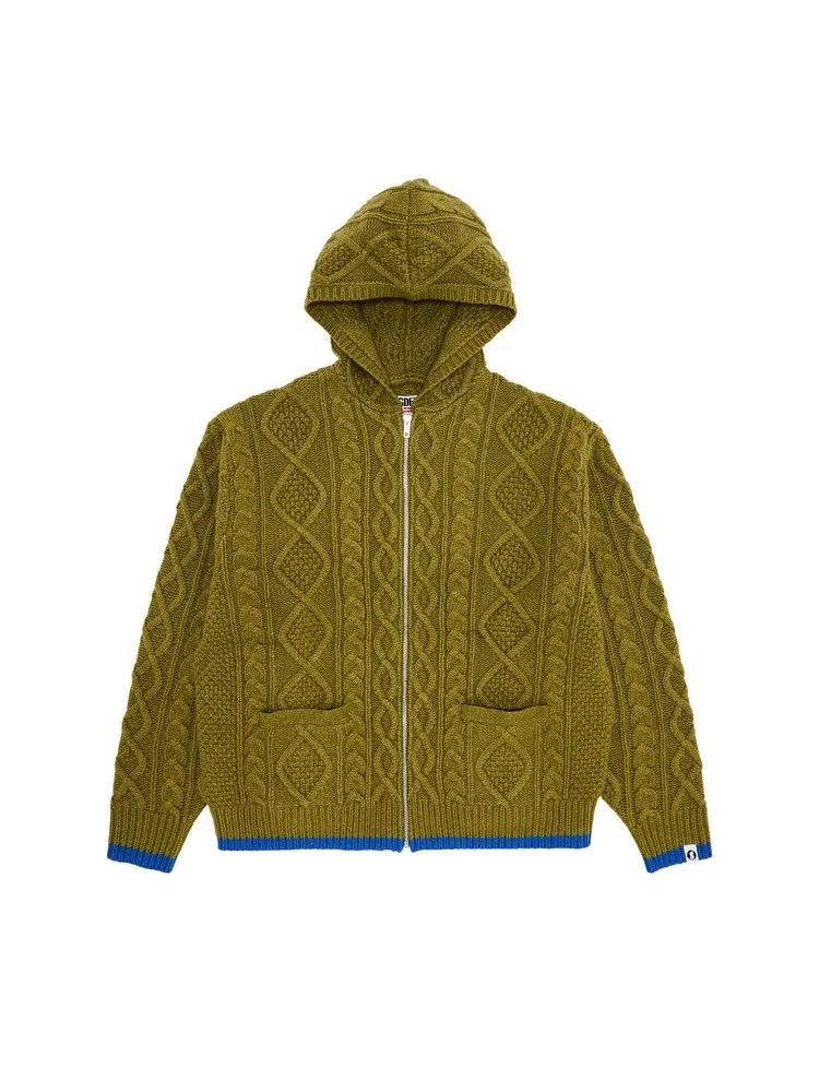 Свитер Supreme x Goodenough Zip Up Hooded Sweater — изображение 1 из 3, оливковый