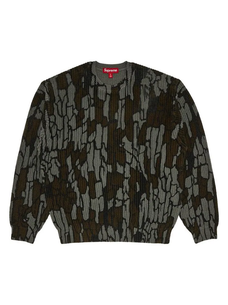 Свитер Supreme Old English Printed Sweater 'Mossy Oak Trebark Camo' — изображение 2 из 3, коричневый