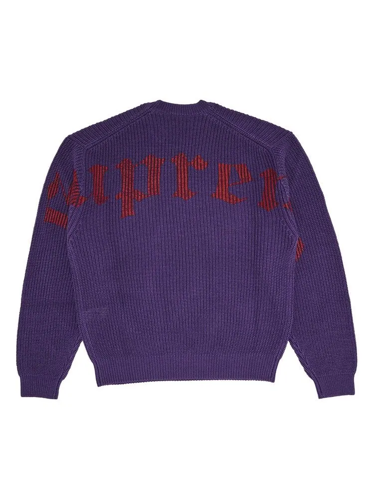 Свитер Supreme Old English Printed Sweater — изображение 1 из 3, фиолетовый