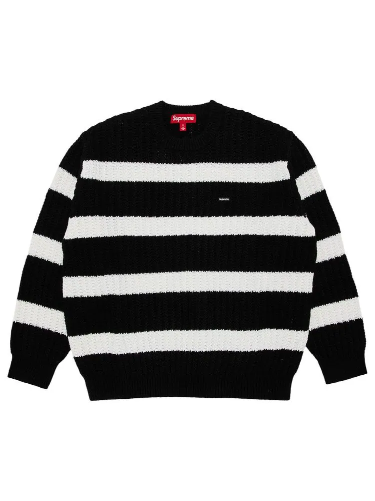 Свитер Supreme Loose Gauge Stripe Small Box Sweater — изображение 1 из 3, черный