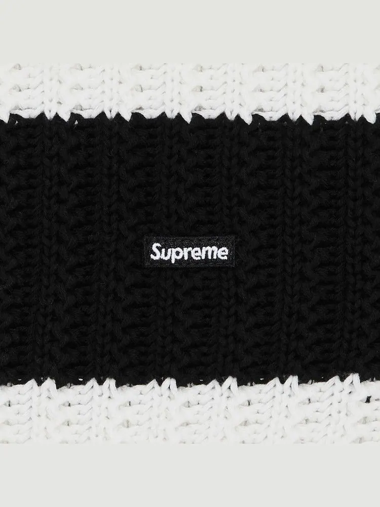 Свитер Supreme Loose Gauge Stripe Small Box Sweater — изображение 3 из 3, черный