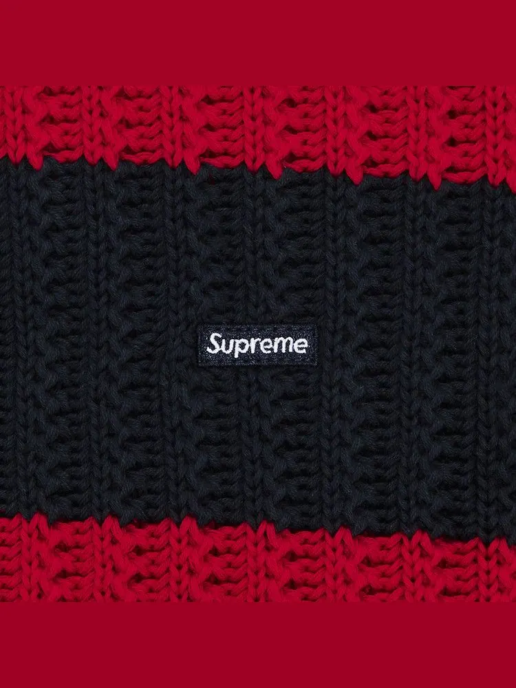 Свитер Supreme Loose Gauge Stripe Small Box Sweater — изображение 3 из 3, темно-синий
