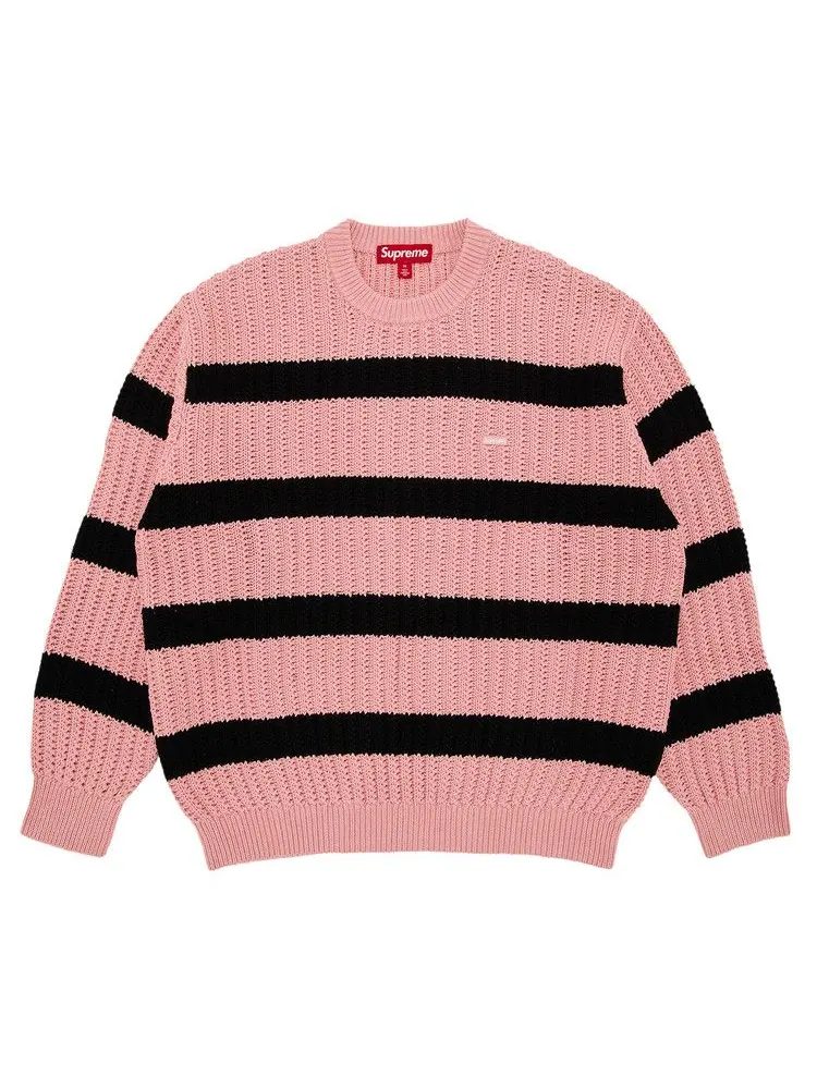Свитер Supreme Loose Gauge Stripe Small Box Sweater — изображение 1 из 3, розовый
