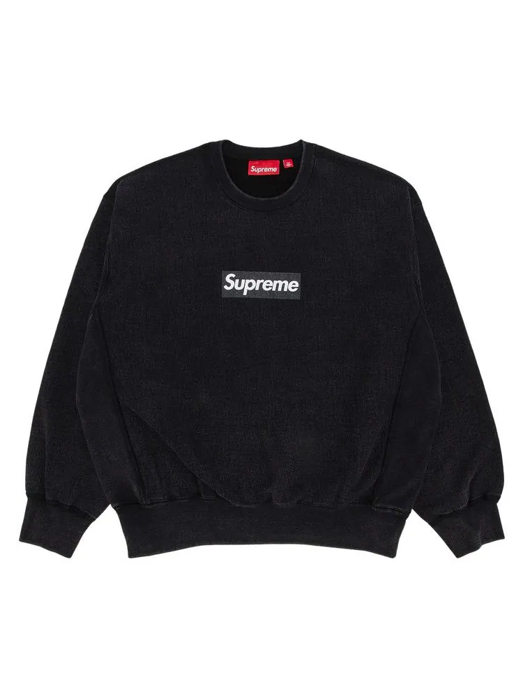 Свитер Supreme Washed Box Logo Crewneck — изображение 1 из 2, черный