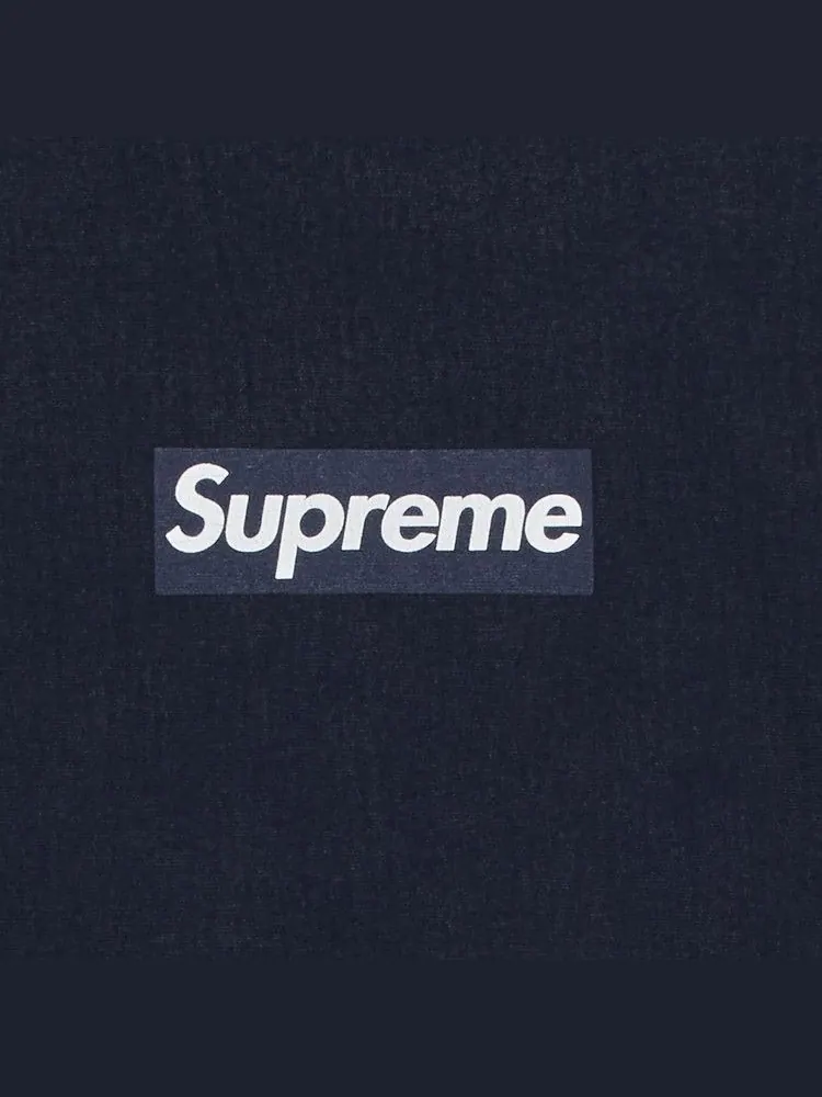 Свитер Supreme Washed Box Logo Crewneck — изображение 2 из 2, темно-синий