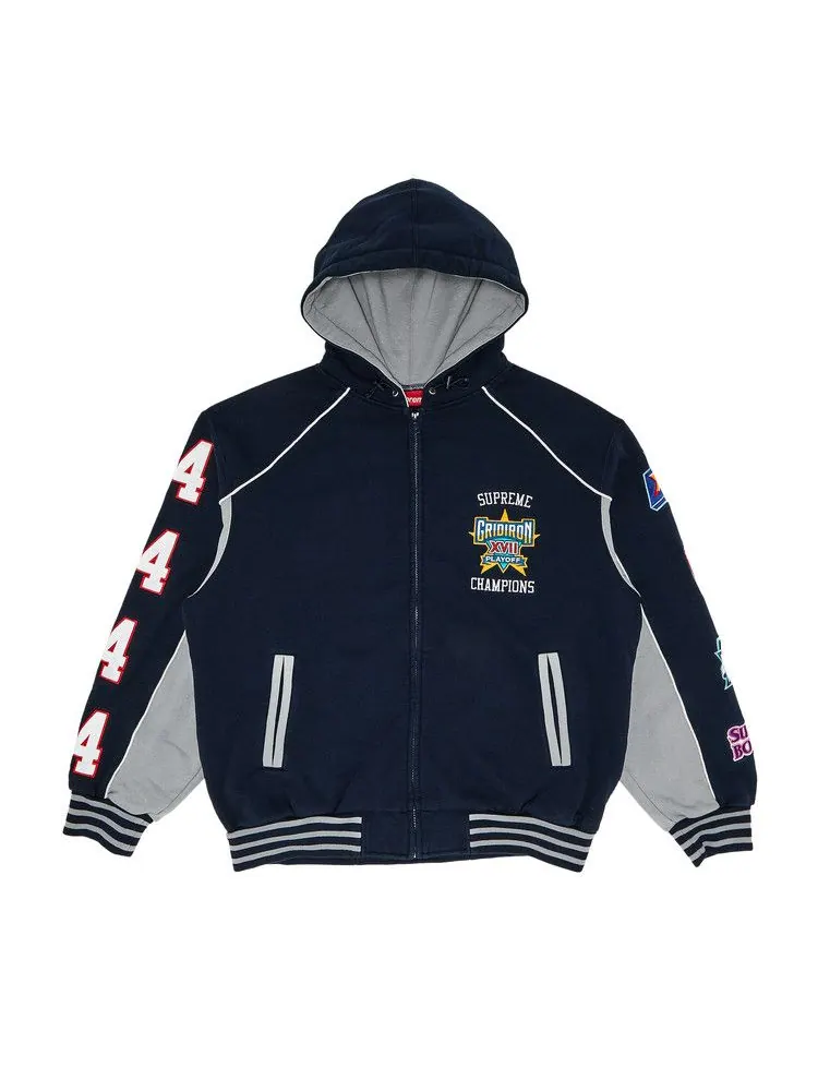 Толстовка Supreme Playoffs Zip Up Hooded Sweatshirt — изображение 1 из 3, темно-синий