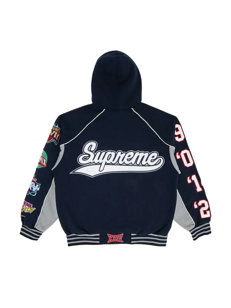 Толстовка Supreme Playoffs Zip Up Hooded Sweatshirt — изображение 2 из 3, темно-синий