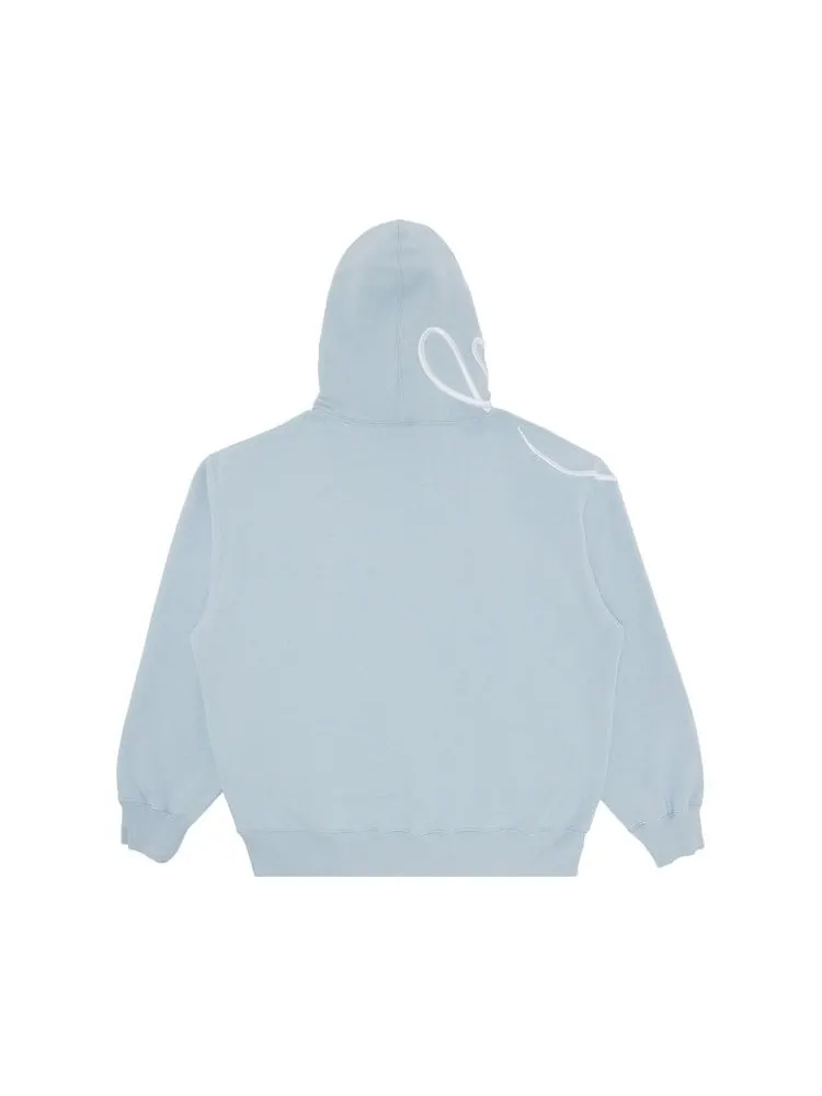 Толстовка Supreme Shoulder Script Hooded Sweatshirt — изображение 2 из 3, светлый синий