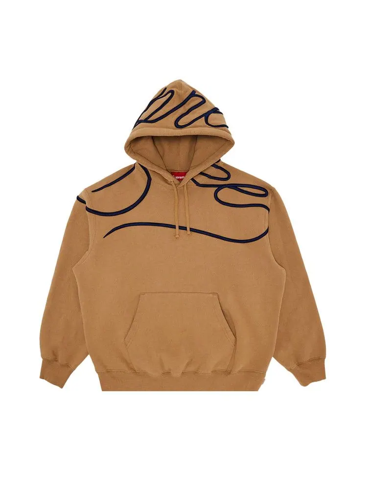 Толстовка Supreme Shoulder Script Hooded Sweatshirt — изображение 1 из 3, светлый бежевый