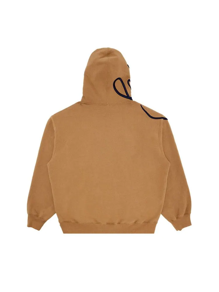 Толстовка Supreme Shoulder Script Hooded Sweatshirt — изображение 2 из 3, светлый бежевый