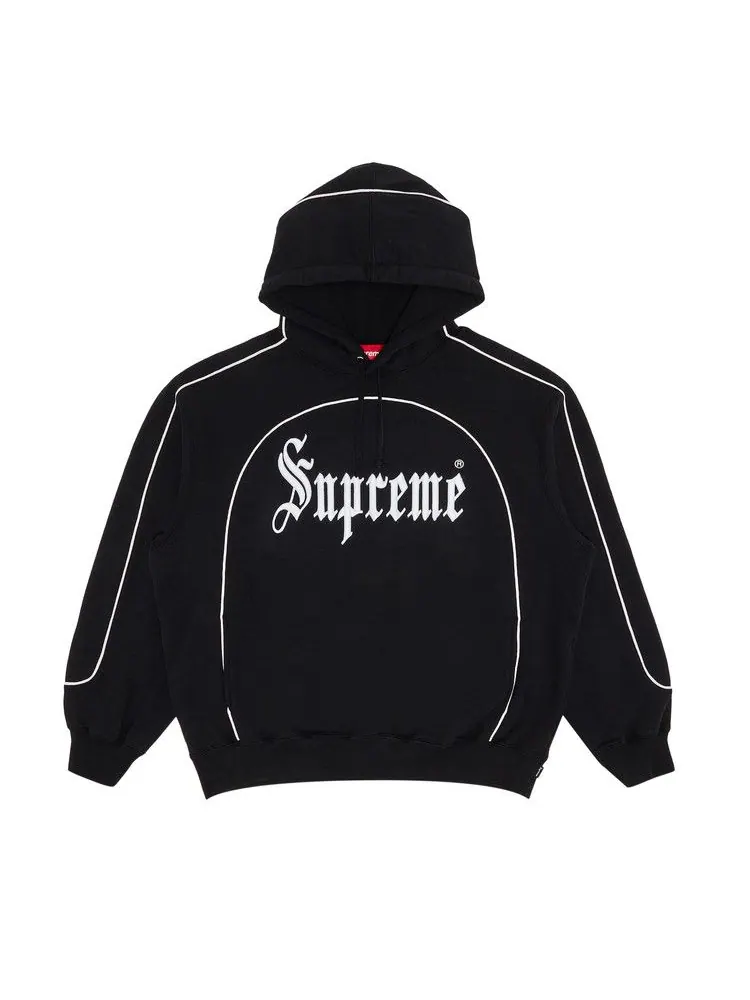 Толстовка Supreme Curve Piping Hooded Sweatshirt — изображение 1 из 3, черный