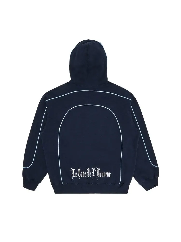 Толстовка Supreme Curve Piping Hooded Sweatshirt — изображение 2 из 3, темно-синий