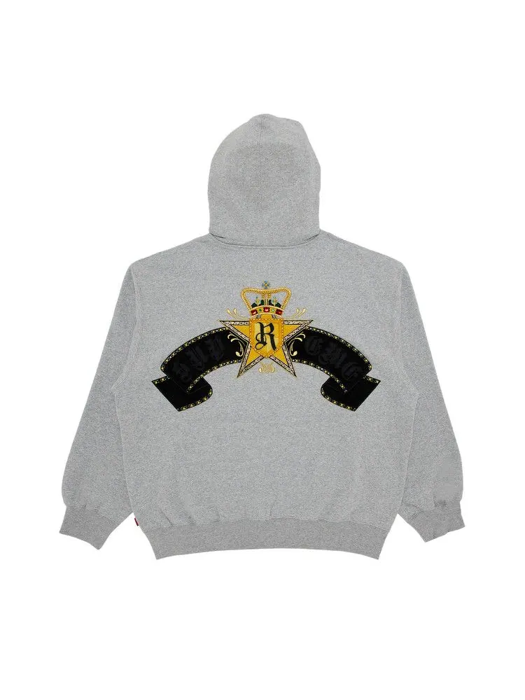 Толстовка Supreme Crest Zip Up Hooded Sweatshirt — изображение 2 из 3, серый