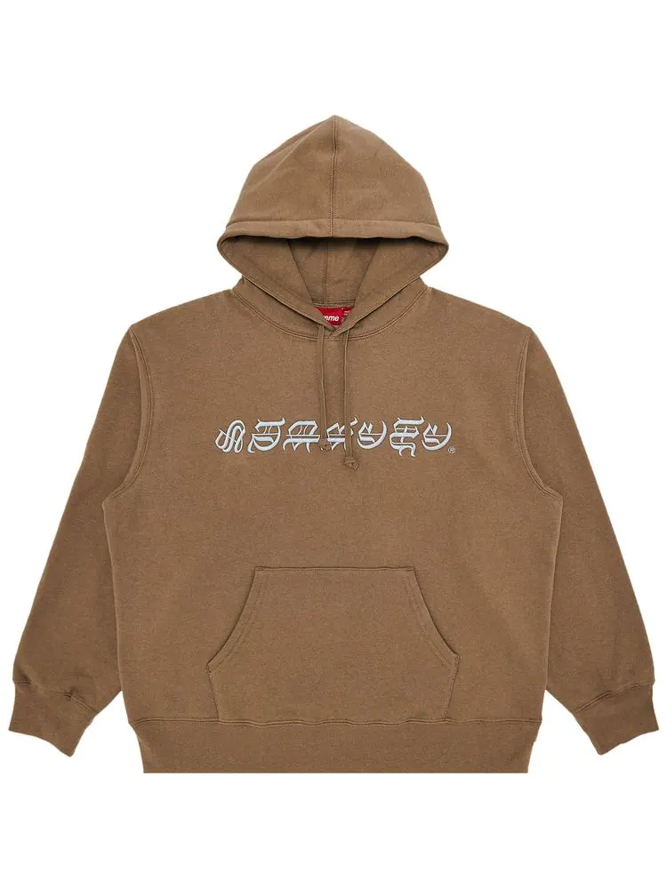 Толстовка Supreme Blackletter Hooded Sweatshirt — изображение 1 из 2, коричневый