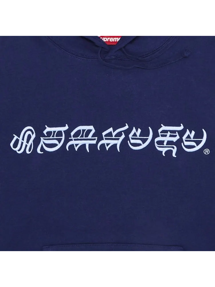 Толстовка Supreme Blackletter Hooded Sweatshirt — изображение 2 из 2, темно-синий