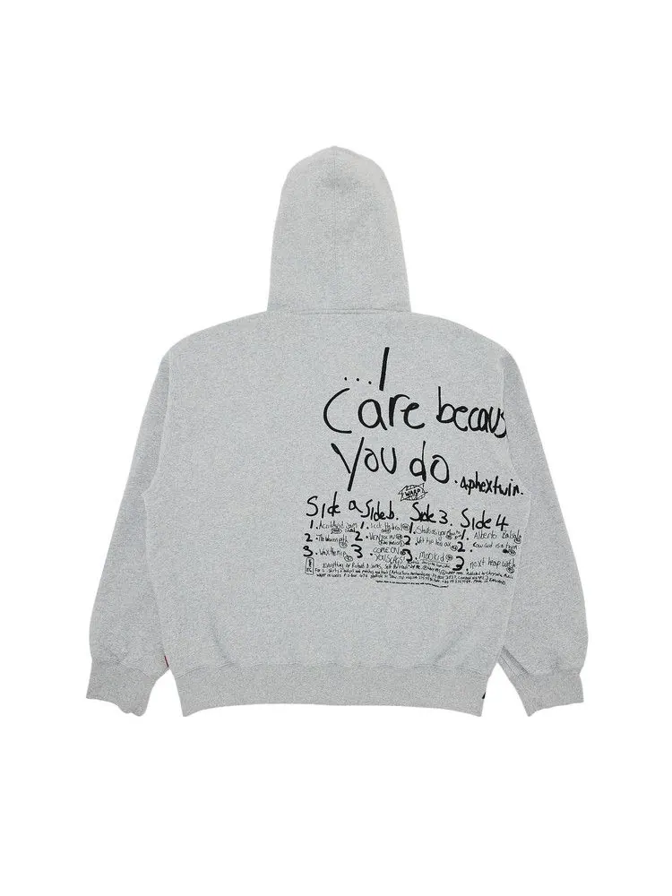 Толстовка Supreme x Aphex Twin Zip Up Hooded Sweatshirt — изображение 2 из 3, серый