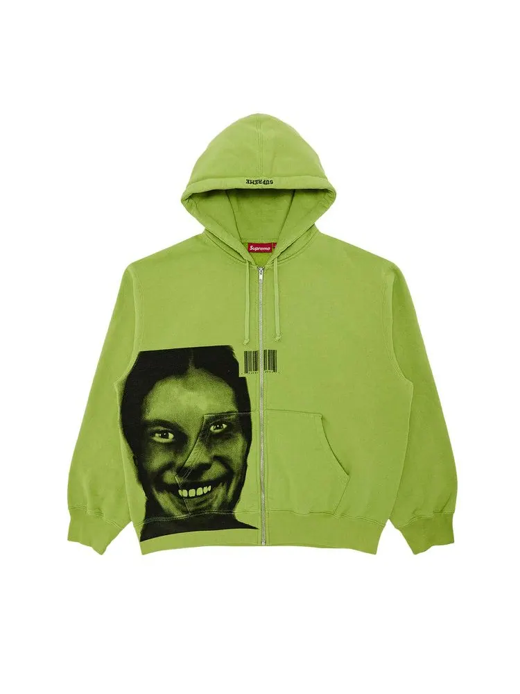 Толстовка Supreme x Aphex Twin Zip Up Hooded Sweatshirt — изображение 1 из 3, лаймовый