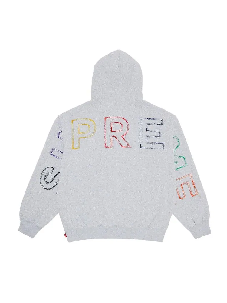 Толстовка Supreme Frayed Hooded Sweatshirt — изображение 1 из 3, серый