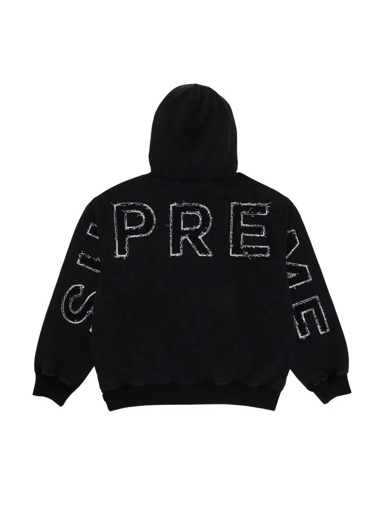 Толстовка Supreme Frayed Hooded Sweatshirt — изображение 1 из 3, черный
