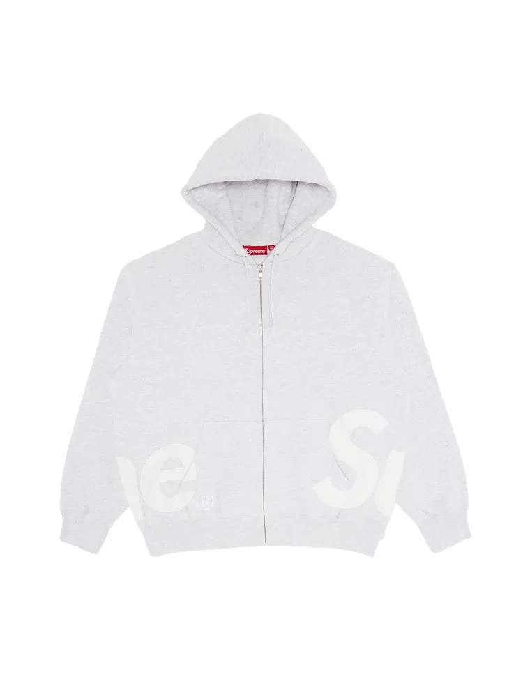 Толстовка Supreme Big Logo Zip Up Hooded Sweatshirt — изображение 1 из 3, серый