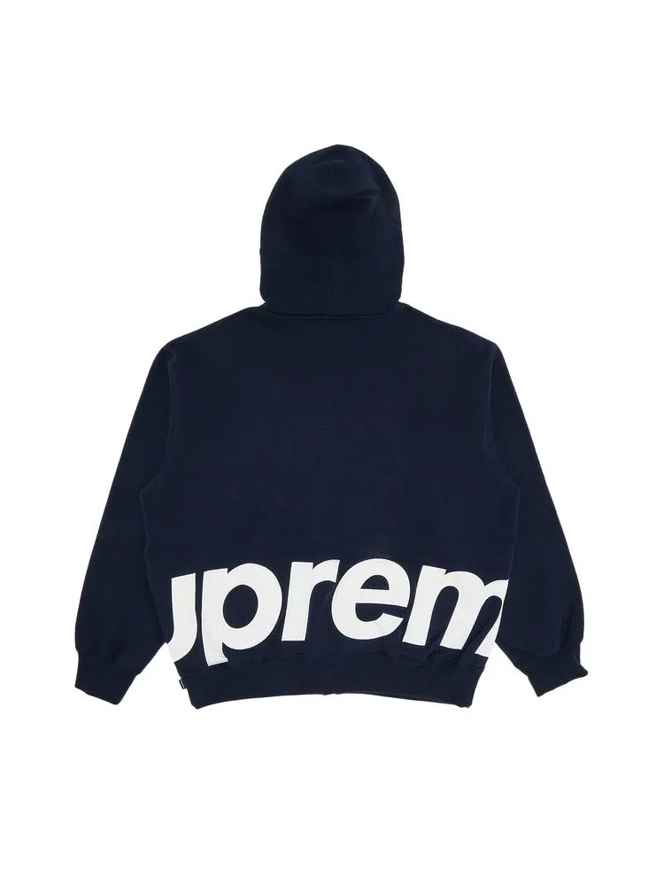 Толстовка Supreme Big Logo Zip Up Hooded Sweatshirt — изображение 2 из 3, темно-синий