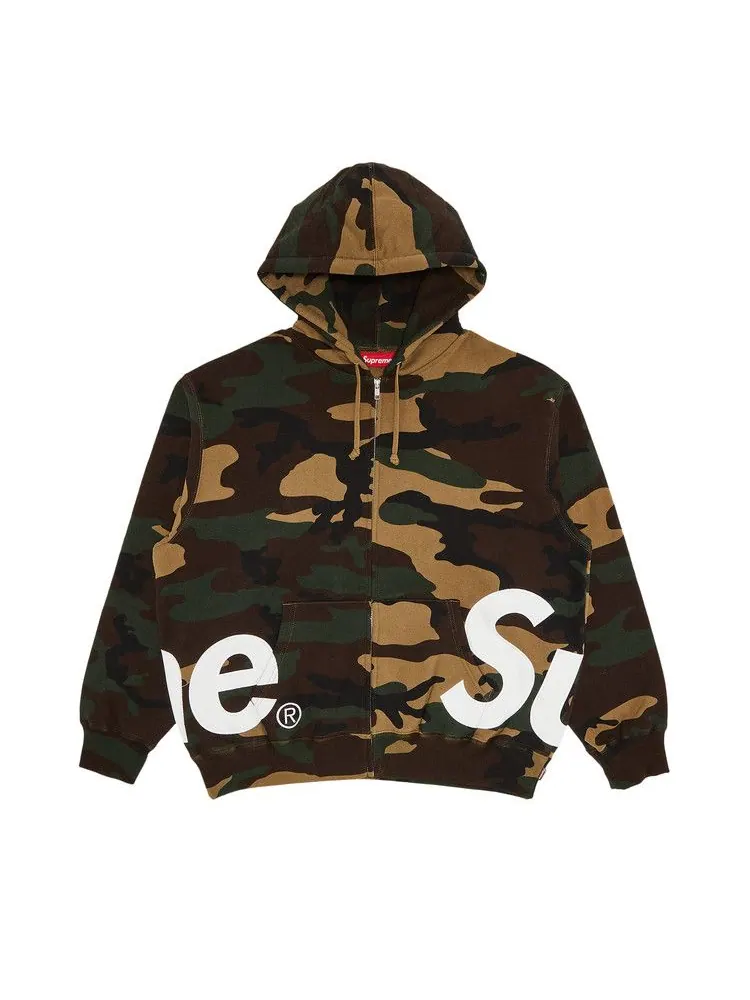 Толстовка Supreme Big Logo Zip Up Hooded Sweatshirt, Woodland Camo — изображение 1 из 3, мульти