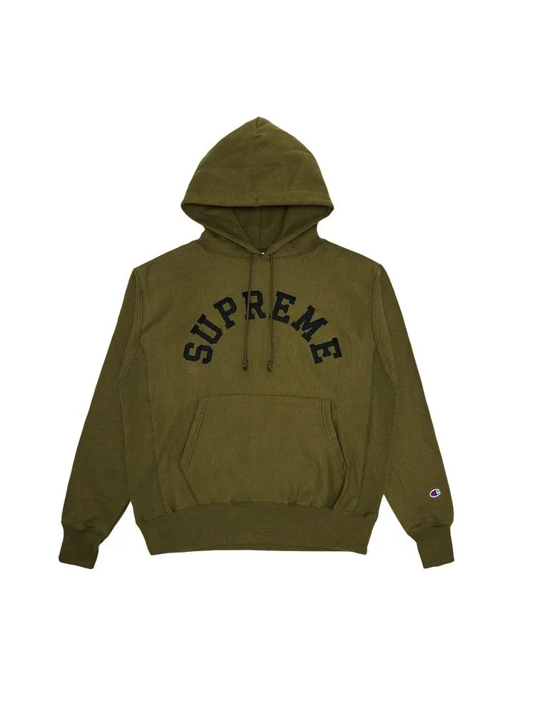 Толстовка Supreme Champion Hooded Sweatshirt — изображение 1 из 2, оливковый
