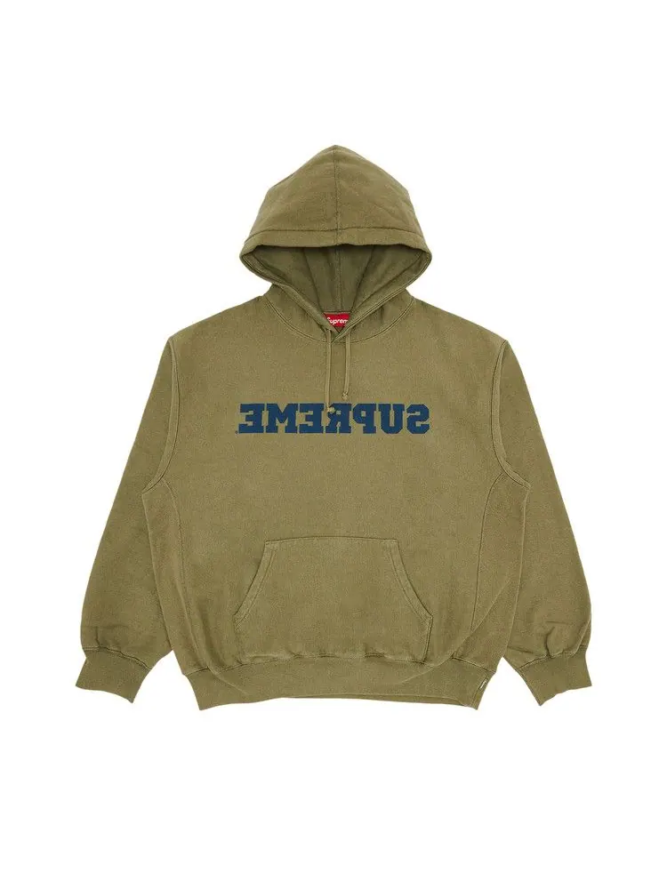 Толстовка Supreme Reverse Hooded Sweatshirt — изображение 1 из 2, светлый оливковый