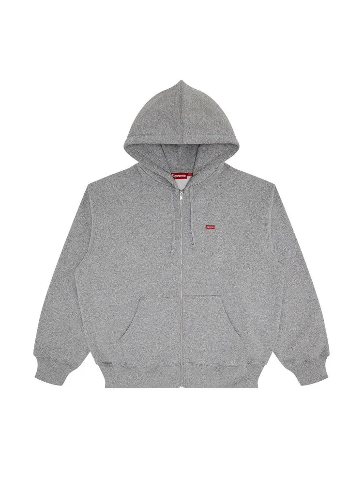 Толстовка Supreme Small Box Zip Up Hooded Sweatshirt — изображение 1 из 2, серый
