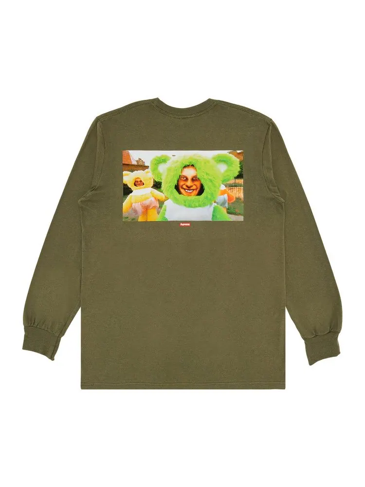Футболка Supreme x Aphex Twin Donkey Rhubarb Long-Sleeve Tee — изображение 2 из 3, светлый оливковый