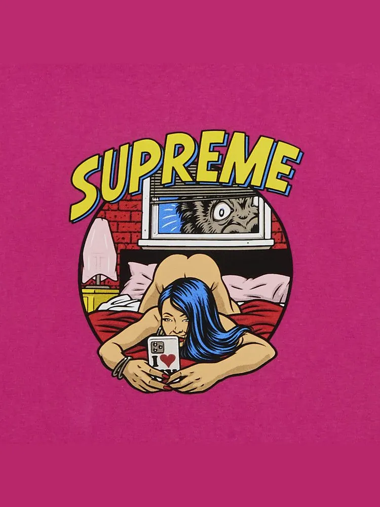 Футболка Supreme Bedroom Tee — изображение 2 из 2, фуксия