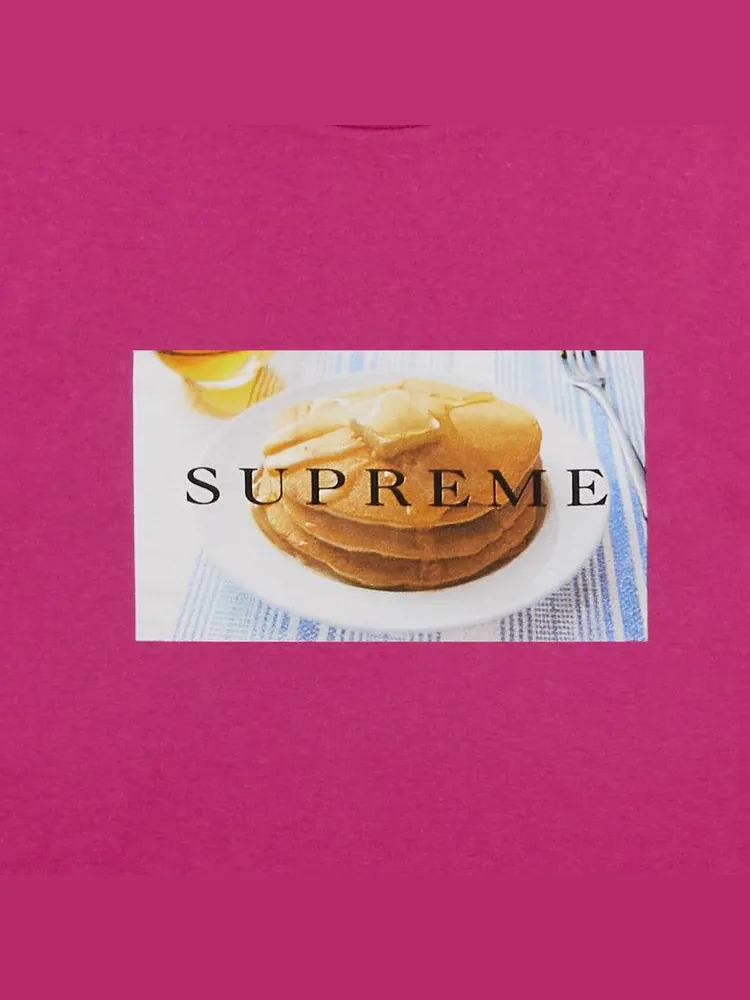 Футболка Supreme Pancakes Tee — изображение 2 из 2, фуксия