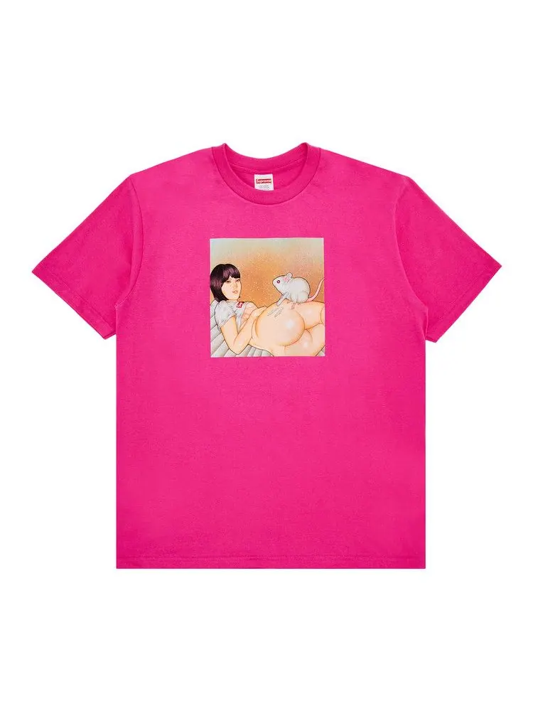 Футболка Supreme Mouse Tee — изображение 1 из 2, фуксия